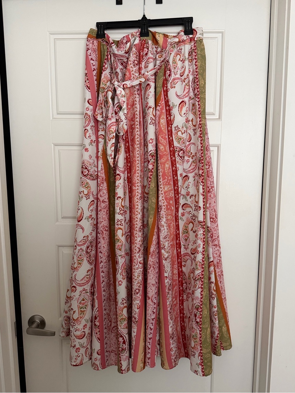Versona Pink Paisley & Stripe Maxi Skirt